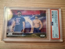 2025 Upper Deck AEW Max Caster/Anthony Bowens Clear Cut #74 PSA 9
