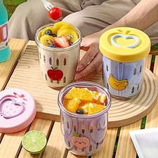 Double-Layer Cartoon Salad Cup - Ideal for Kids  Students