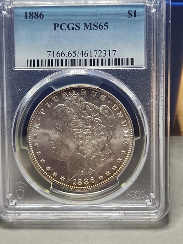 1886 Pcgs Ms65 Morgan Toning On Reverse