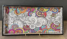The Bombay Store - Doodle Manadala Rectangle Enamel Tray 12” / 6” Inches