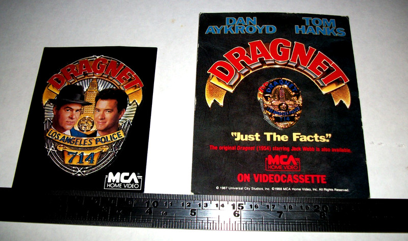 DRAGNET 714 MINI POLICE BADGE DECAL MOC Hanks  Aykroyd Mankiewicz
