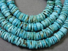 Arizona KINGMAN TURQUOISE 7mm Heishi Beads 16 3/8" Strand 160cts Baby Blues