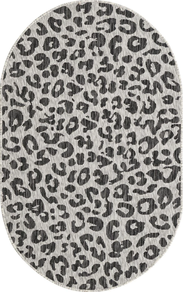 Unique Loom Outdoor Safari Collection Area Rug - Leopard (3' 3" x 5' 3" Oval,... - Image 3 of 4