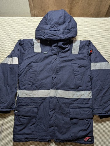 Red Wing, Red Wing FR Parka Mens Smal Blue Reflective Hi Vis Flame Resistant Cold Weather