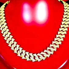 Men’s 14K Gold Plated Bow Tie Cuban Link Chain – Iced Out CZ Hip Hop Necklace