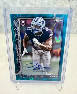 2025 Topps Chrome Rookie Autographs Donovan Ezeiruaku #RRA-DE Aqua Lava /199 !!!