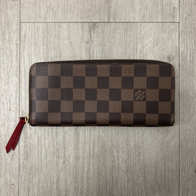 Louis Vuitton Damier Wallet Clemence Zippy Red Interior | eBay