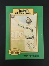 1987 Hygrade Baseball's All-Time Greats - Tris Speaker Cap Does Not Touch Border