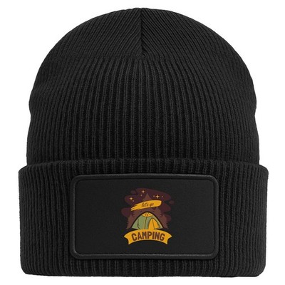 Beanie mit Patch let´s go camping Zelt Geschenkidee let´s go camping Geschenk Pr