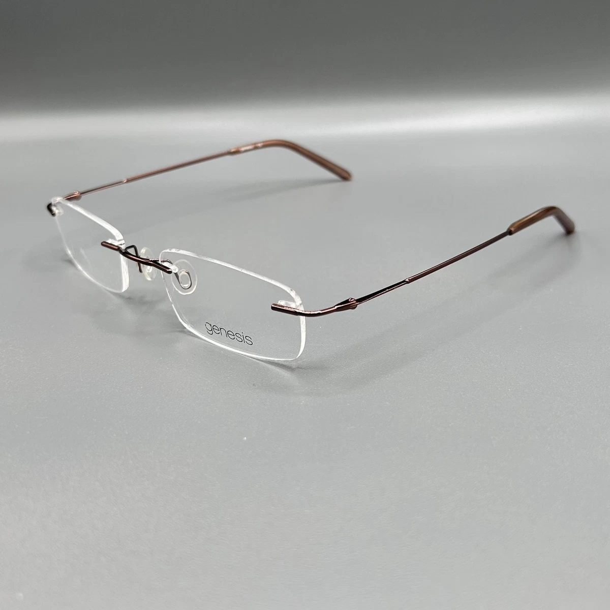 Genesis 2033L Rimless Glasses Syrup Brown 50/20-135 Lightweight Frame