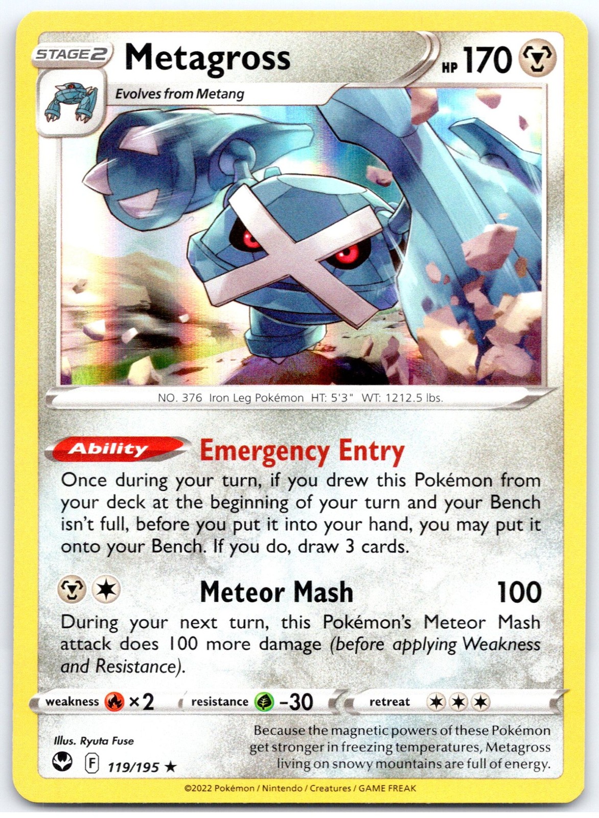 Pokemon Metagross 119/195 - SWSH12 Holo Rare LP EN
