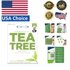 80 Pack Tea Tree Oil Eyelid Wipes - Effective Cleanser for Dry Eyes & Makeup