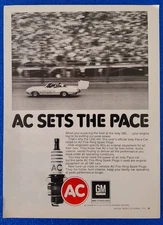 1970 CLASSIC AC DELCO SPARK PLUGS INDY 500 PACE CAR OLDSMOBILE 442 GM PRINT AD