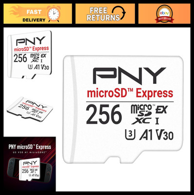 PNY microSD Express 256GB UHS-I U3 V30 A1 microSDXC Flash Memory Card, up to 890