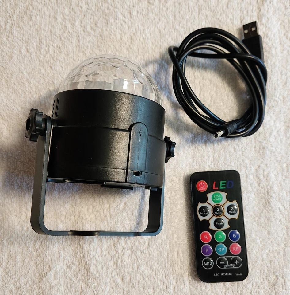 RGB Disco Ball Party Light LED Strobe Lamp With Remote Sound Activated Options - Image 2 of 4