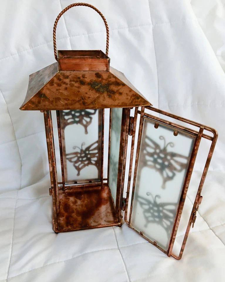 Butterfly Metal Lantern Rustic Style Decor for Home - Image 2 of 4