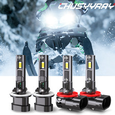 FOR Arctic Cat M1000 M5 M6 M7 M8 4x 894 893 LED Headlight Hi/Lo Beam Combo Bulbs
