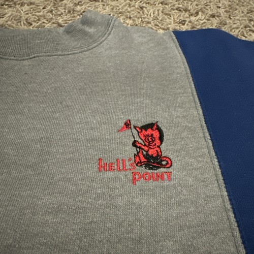 Vintage Bastion Golf Pullover Sweatshirt Hells Point Fleece Devil Size Large - Picture 2 of 4