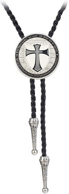 BRBAM Fashionable round Shape Cross Bolo Tie Exquisite Shield and Multi-Colored