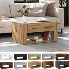 Couchtisch mit 2 Schubladen Kaffeetisch Beistelltisch Sofatisch 80x50x40 cm