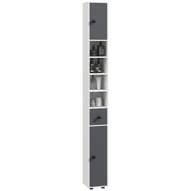 Bathroom Storage Cabinet w/ Shelves, Toilet Paper Cabinet, Gray