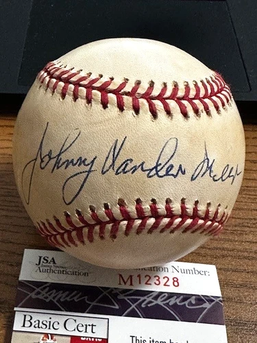 JOHNNY VANDER MEER 6 SIGNED AUTOGRAPHED ONL BASEBALL!  Reds, Cubs, Indians!  JSA