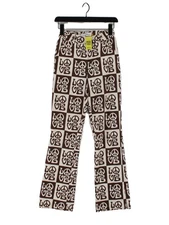 House Of Sunny Women's Trousers UK 6 Multi Polyester with Spandex Flared Chino
