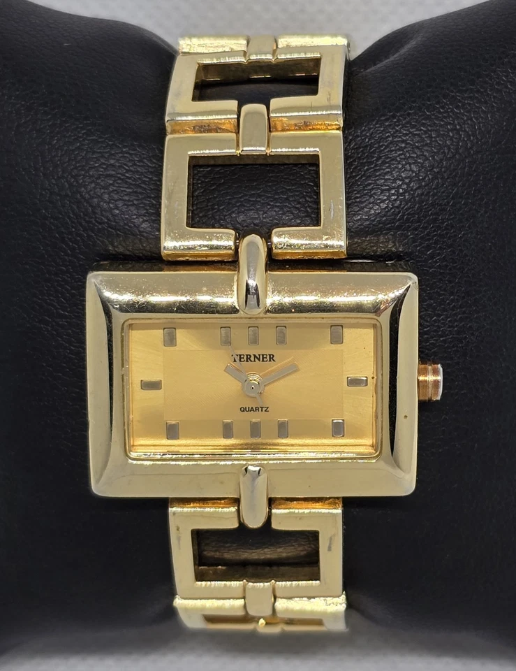 Reloj Pulsera Mujer Terner Elegante Rectángulo Tono Dorado Eslabón 10 Foto 4 de 4