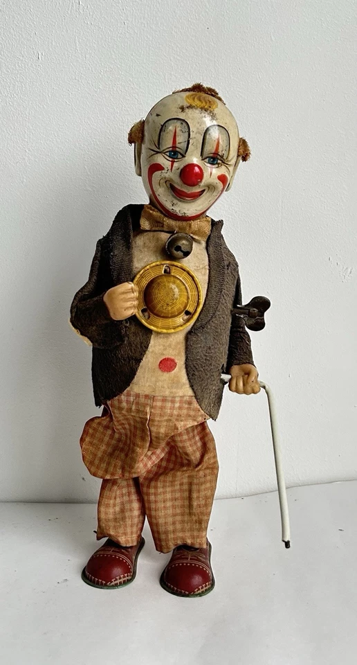 Ancien automate clown made in Japan années 50 en tôle lithographiée jouet ancien - Photo 4/4
