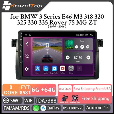 Car Radio For BMW 3 E46 M3 1998 1999 2000- 2006 Android 6GB RAM 64GB ROM Carplay