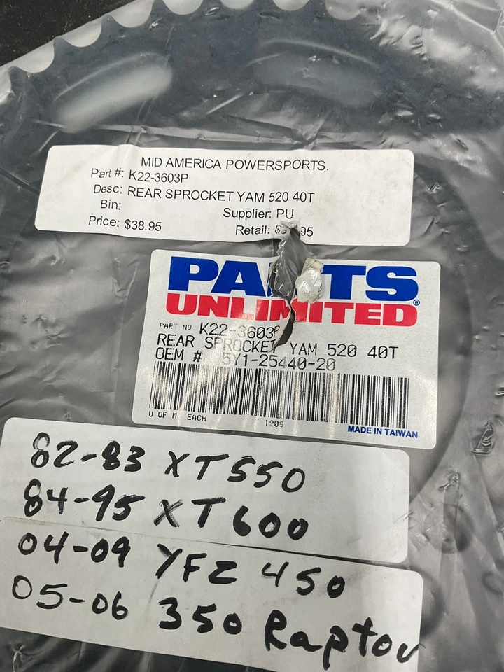 Piñón trasero de acero Parts Unlimited 40T K22-3603P Foto 2 de 4