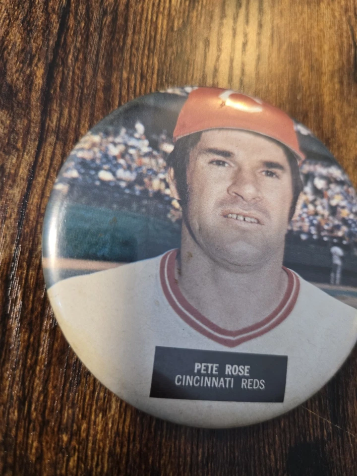 Vintage Pete Rose Cincinnati Reds Button MLB Baseball Rare  - Image 2 of 4