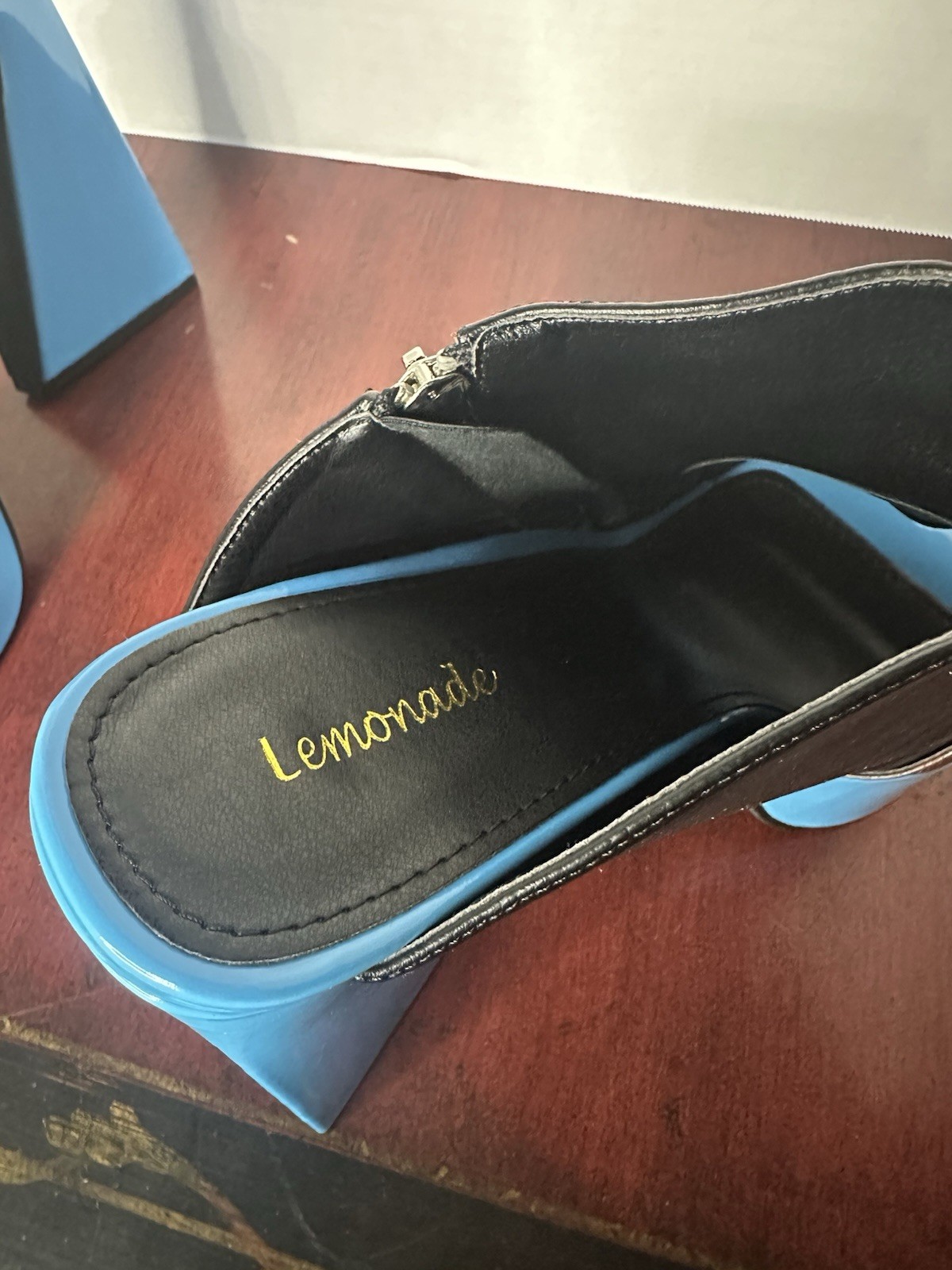 Lemonade Square Toe Flared Heel Platform Shoes St… - image 3