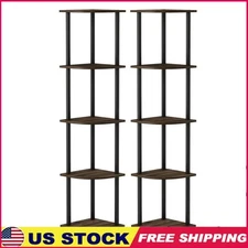 5 Tier Corner Display Rack Multipurpose Shelving Unit Set of 2 Easy Assembly New