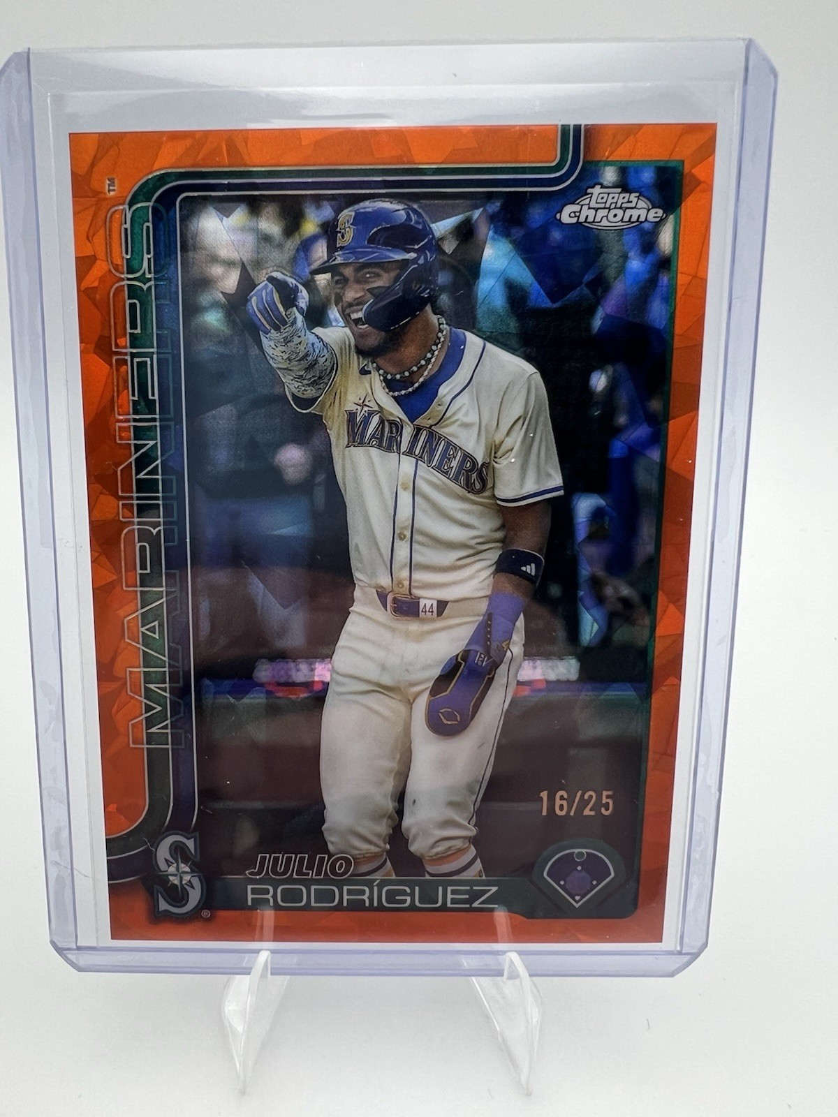 2025 Topps Chrome Sapphire - Julio Rodriguez #261 Image Variation (SP) Orange/25