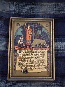 Vintage The Camp Fire Girls Creed Buzza Motto Printed By Ian E Lindsley Plaque
