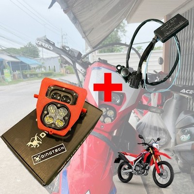 LED Headlights Housing RED With Matching Plug DINOTECH For Honda CRF300L 21-25