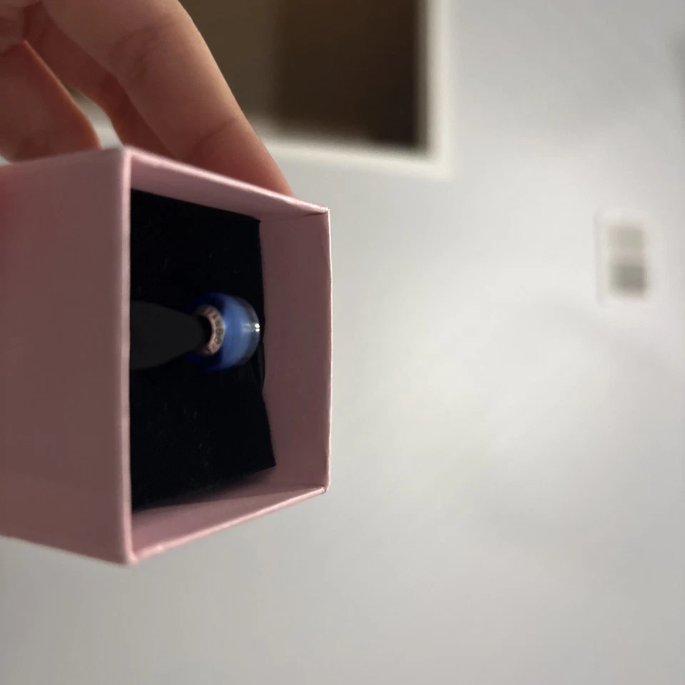 Nuevo 100% Auténtico PANDORA 925 Ale Plata Azul Mini Dije Cristal de Murano 793105C00 Foto 4 de 4