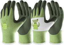 2 Pairs Toddler Gardening Gloves for Boys Girls Age 2-4, Rubber Coated Small Chi