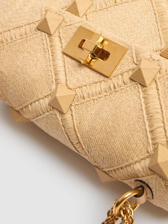Valentino Garavani - Roman Stud embroidered bag - Naturale Valentino Garavani - Roman Stud embroidered bag - Naturale