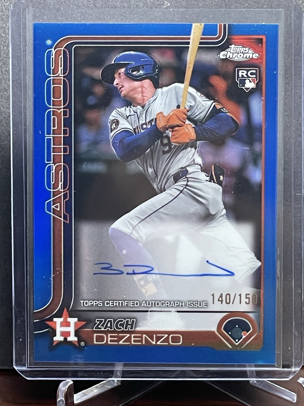 2025 Topps Chrome #RA-ZD Zach Dezenzo RC Blue Refractor Rookie Auto d. 140/150