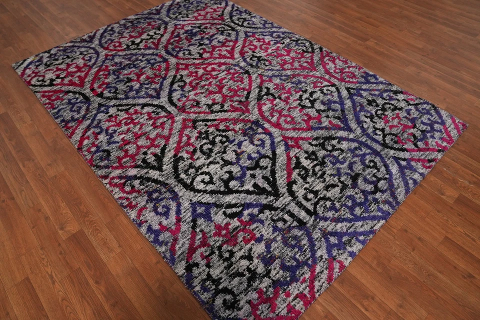 Alfombra moderna Gabbeh oriental alfombra anudada a mano 5x8 Foto 4 de 4