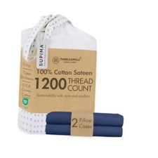 1200 Thread Count Supima Cotton King Pillowcases - King Folkstone Blue