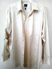 Arrow USA 1851 Classic Fit Men Size 16 32/33 Dress Shirt Long Sleeve Beige