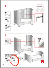 Letto/Lettino Leander 1x Vite di Ricambio Rif. B