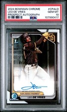2024 Bowman Chrome Prospect Autographs Leo de Vries #CPA-LD (AU, RC) PSA 10