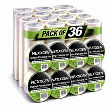 36 Rolls Carton Sealing Clear Packing Tape Box Shipping - 2 mil 1.89" x 55 Yards