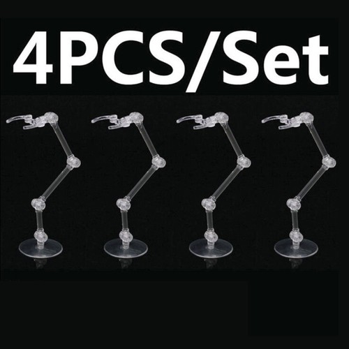 4x Clear Action Figure Base Stand Holder Kit For Bandai HG RG SD Gundam Model - Picture 2 of 8