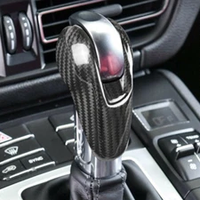 Gloss Carbon Fiber Car Interior Gear Shift Knob Cover for Porsche Panamera 14-16
