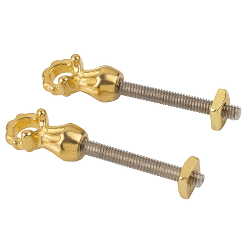 Fancy Brass Eye Bolts with Nuts for Bail Pull Mounting - Pack of 2 - Screw Eye H